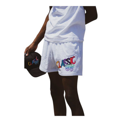 White Mesh Shorts